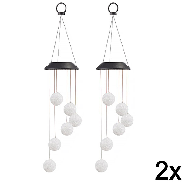 2x Hangende Solar LED Tuinlamp | AURAWIND