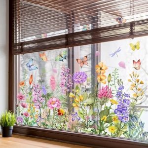 Levendige bloemenraamsticker | FLORASTIK
